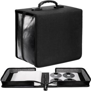 CD DVD Case Holder, 520 Capacity CD Binder DVD Storage Holder with Zipper, Portable Large Card Media Wallet Storage Booklet Album Box for Home Office Travel Car