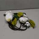 2 PCS 36.5inch Artificial Magnolia Flowers 3D Real Touch 6 Heads Faux Magnolia Flowers Realistic Long Stem with Green Leaves for Home Wedding Table Office Floral Arrangement Decoration (White)