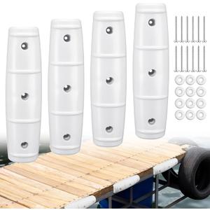 BBTO 4 Pack 18-inch Boat Fenders for Docking Straight Edge Dock Bumpers Uv-Resistant Marine Boat Dock Bumpers for Docking Guard Horizontal Protection