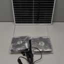 5.5 Inch Solar Powered Fan Kit, 25W Solar Panel with 2 Waterproof Fans for Outside Chicken Coops, Greenhouses, Sheds, Intake or Exhaust Air Fan with 15 FT On/Off Switch Cord