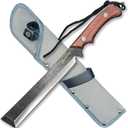 12" Sharp Machete Knife with Oxford Sheath,Durable Full Tang Japanese Design,Ergonomic Wood Handle Perfect for Yard Work Chopping,Splitting and Cutting