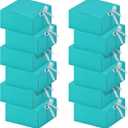HUAPRINT Gift Boxes with Lids,Teal Blue Gift Boxes 8x8x4inches,Bridesmaid Proposal Box,12 Sets,Kraft Paper Gift Boxes for Wedding,Packaging,Present,Birthday,Cupcake Boxes,Crafting (Turquoise)