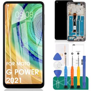 for Moto G Power 2021 Screen Replacement for Moto G Power 2021 Display for XT2117 XT2117-1 XT2117-DL LCD Digitizer Touch Screen Assembly Repair Parts Kits with Frame