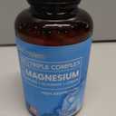 BioEmblem Triple Magnesium Complex | 300mg of Magnesium Glycinate, Malate, & Citrate for Muscles, Nerves, & Energy | High Absorption | Vegan, Non-GMO (180 Capsules) Exp Date: 02/2029