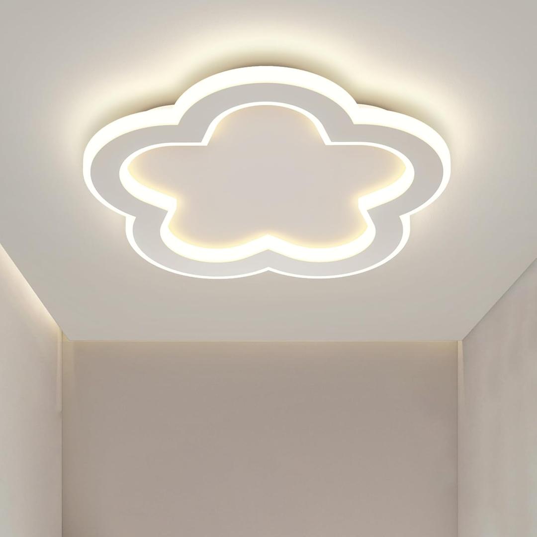 Modern LED Ceiling Light 9.8inch Small Ceiling Light Fixture 21w with Remote Control(3000k-6000k) Close to Ceiling Lights for Hallway Entryway Corridors Kitchen Laundry Room (White)