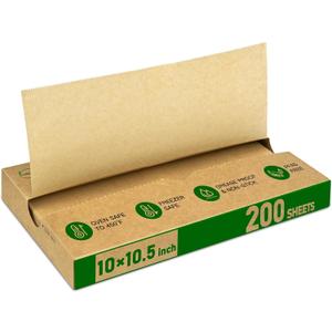 EcoDispose Precut POP UP Deli Paper Sheet Pack of 200, Interfolded Heavy Paper for Food Wrap and Serving (10" x 10-1/2", Kraft）, 10“x10.5”inch