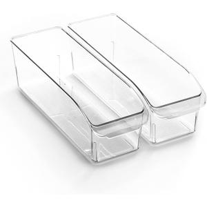 BINO | Plastic Storage Bins, Small | THE CURVE COLLECTION | Multi-Use Organizer Bins | Storage Containers Kitchen, Pantry and Home Organization | Fridge Organizers | Pantry Organization and Storage