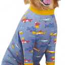Dog Recovery Suit After Surgery Female Male,  Dog Neuter Shirt Cone Alternatives Prevent Licking Surgical Onesies (Grey Shark, 4XL) 