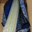 American Mahjong Set with Blue Carrying Bag, 166 White Tiles, 4 All-in-One Rack/Pushers, Mahjong Tiles Set (Ma Jong, Mah-Jongg, Majiang)