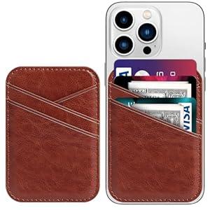 Miroddi for MagSafe Wallet, Magnetic Wallet for iPhone 17/16/15/14/13/12 Series, 0.12 Ultra-Thin Leather Magnetic Phone Card Holder, 3 Card Slots, Fits 3 Cards, Crazy Horse Leather, Brown