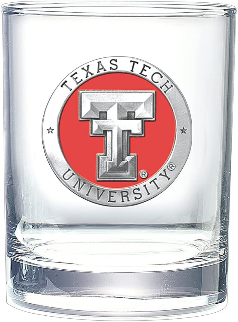 Heritage Pewter Texas Tech Double Old Fashion | Double Rocks Glass 14 OZ for Liquor | Expertly Crafted Pewter Glass