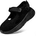 Womens Sport Hiking Sandals, Summer Water Shoes Comfortable Lightweight Outdoor Walking Closed Toe Sandals for Trendy Footwear, Black, 39