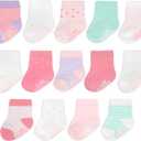 Fruit of the Loom Baby & Toddler Grow & Fit Flex Zones Cotton Stretch Socks - Unisex, Girls, Boys, 0-6M