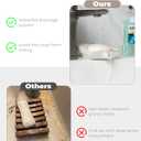Soap Dishes, Ceramic Shower Soap Dish with Waterfall Design Bar Soap Holder Self Draining Soap Saver for Shower, Bathroom, Sink, Kitchen and Countertop, Beige White
