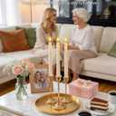Homemory 2 Pcs Waxy Flameless Taper Candles with Remote, Flickering Battery Operated Taper Candle, Led Flameless Candlesticks Classic Tall Candles for Home, Wedding, Party, Ivory, 9.6 inches