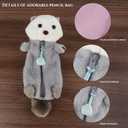 Otter Pencil Pouch, Cute Otter Zipper Pencil Pouch, Plush Animal Pencil Case Bag for Office Classroom Supplies