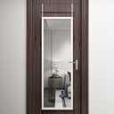whitebeach 48" x 16" Over The Door Full Length Mirror Wall Mounted Hanging with 2 Metal Hangers for Bedroom Living Room Bathroom White