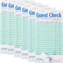6 Pack Guest Checks Books for Servers Server Note Pads, Waiter Checkbook, Waitress Notepad for Restaurants, Paper Checks 50 Sheets/Pack, 300 Total Tickets (Green)