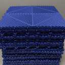 12Pack Modular Interlocking Grille Tile 12"x12"x0.66" Heavy Duty Mat for Garage Flooring Car Washing Facility Drain Balcony Yard Deck Floor (Blue)