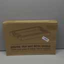 Bamboo Serving Tray with Metal Handles,15x10 in Ottoman Decorative Trays Platter for Coffee Table,Living Room,Bar,Party,Medium(Black)