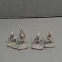 OwMell Lot of 4 Meditation Yoga Pose Statue Figurine Ceramic Yoga Figure Set Decor - Stone