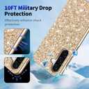 Galaxy A17 Glitter Case for Samsung Galaxy A17 5G Phone Case for Women Girls, Slim Ultra Thin Matte Back Shockproof Protective Cover for Samsung A17 5G, 6.7" Crystal Bling Case (Gold)