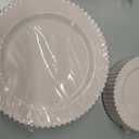 U-QE 60PCS Pink Plastic Plates - Heavy Duty Beaded Pink Disposable Plates for Mothers Day, Party, Baby Shower, Wedding - Serving 30 Guests Include 30PCS 10inch Dinner Plate & 30PCS 7inch Dessert Plate