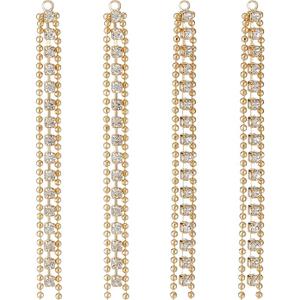 80Mm 14K Gold Color Brass Beads Chain Tassel Charms Pendants Jewelry Making Supplies DIY Earrings Findings Accessories.