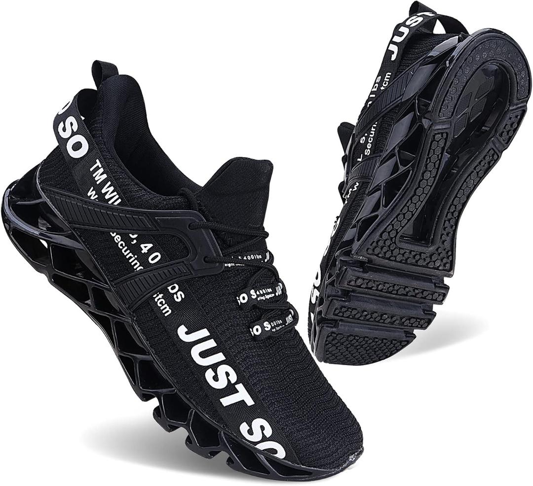 COKAFIL Mens Running Shoes Walking Athletic Blade Tennis Shoe (10, 1black)