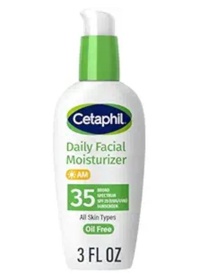 Cetaphil Face Moisturizer, Daily Oil Free Facial Moisturizer with SPF 35, For Dry or Oily Combination Sensitive Skin, Fragrance Free Face Lotion