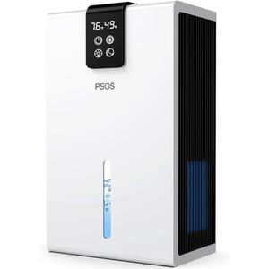 Dehumidifier, Dehumidifiers for Home, 98 OZ Water Tank, (1000 sq.ft) Quiet Dehumidifier for Basement Bathroom Bedroom with Humidity Display, Auto Shut Off, Relaxing 7 Color Ambient Light(White)