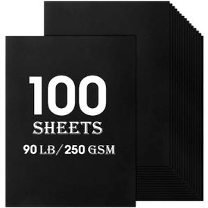 11x17 Black Card Stock, 100 Sheets, 80lb Thick, A3 Paper, Poster Paper, Display Board for Art & Crafts, Exhibits