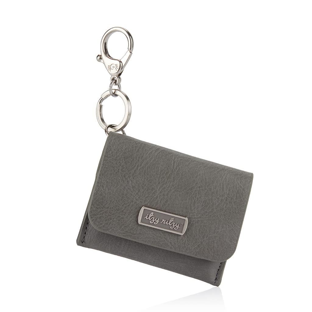 Itzy Ritzy Itzy Mini Wallet Card Holder or Keychain Wallet; Small Wallet Can Clip to Diaper Bag, Purse, Travel Bag or Keychain (Grayson)  