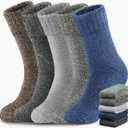 Yeblues 4 Pairs Merino Wool Socks Mens, Thick Warm Winter Socks, Hiking Socks Soft Casual Socks for Men