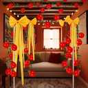 Gueevin Pasta Party Decorations Kit DIY Spaghetti Birthday Decorations Include 6 Pcs Bubble Cotton Bows 82 ft Crepe Paper Roll 2 Vine 20 Balloons Italian Themed Decor for Pasta Birthday Party Supplies