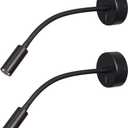 Wall Mounted Reading Lamp LED 3W Warm White 3000K Hardwired for Reading Matt Black(Black Hard-Wired 2PCS)