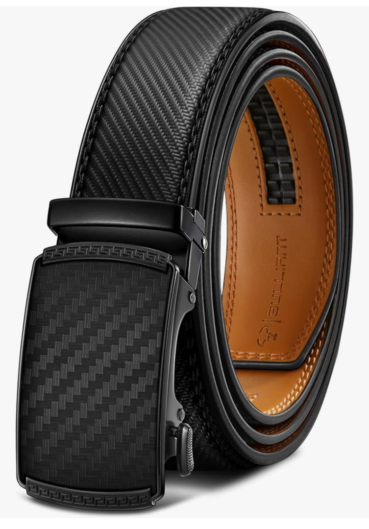 BULLIANT Men's Belt,Slide Ratchet Belt Adjsutable For Men Suit Casual Jeans Gift Boxed,Trim To Fit Small