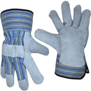 1360 Premium Select Shoulder Cowhide Leather Palm Work Gloves,Fabric Back,Wing Thumb & 2.5" Rubber Safety Cuff (1 Pair) Large