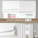 Madison Park Galen Cordless Roman Shade, 33"W x 64"H, Sheen White Room Darkening, Thermal Insulated, Energy Efficient Window Blind with Subtle Sheen Basketweave Fabric for Privacy