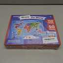 QUOKKA Puzzles for Kids Ages 4-6 - 150 Pcs Floor Puzzles World Map for Kids Ages 4-8 Preschool Activities - Includes 50 Cards with 400+ World Facts - Continent-Shaped Jigsaw Puzzle Gift for Girls Boys
