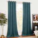 NICETOWN Greyish Blue Velvet Curtains - 108 Inch Long, Insulated Drapes for Patio, Solid Heavy Matt, Extra Long Window Treatments for Cinema, Theater (2 Panels)