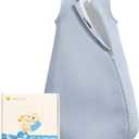 0.5Tog 1.0 Tog Baby Sleep Sack, Unisex Cotton Toddler Sleeping Sack for Babies, 2-Way Zipper Baby Wearable Blanket, Size 18-24 Months (Blue Gray)