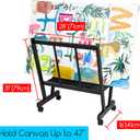 MEEDEN Art Display Print Rack: Artist Storage Rack with Castors for Canvas Organizer - Beech Wood Large Drying Racks for Prints Artworks Panels Posters Stand Art Shows & Galleries - Black