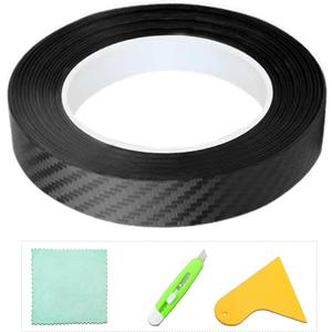 Carbon Fiber Vinyl Wrap for Cars Door Protector Edge Guards 0.5mm Thick 33ft Length Multi Width Options Universal Fit Hood Trunk Dashboard Motorcycle More (1.2In x 33Ft)