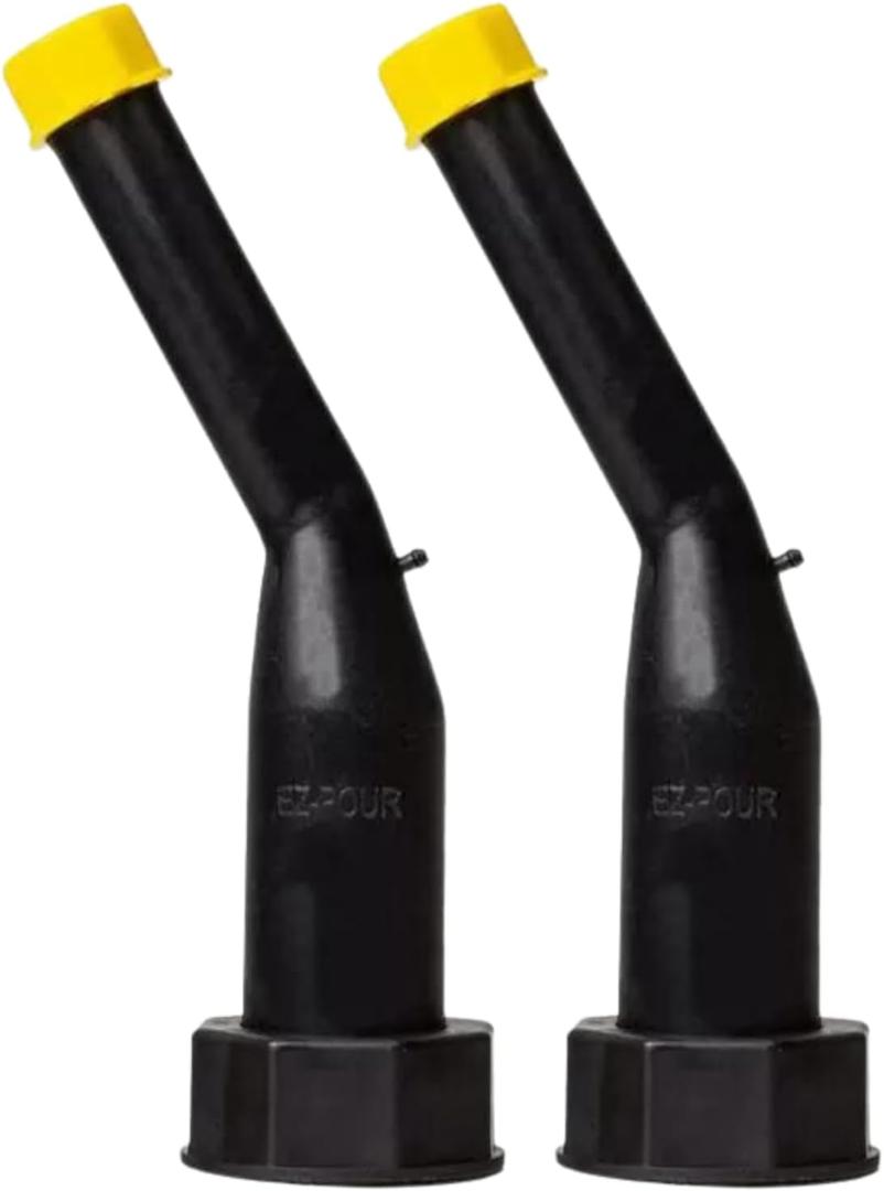 EZ-POUR Rigid Spout (2 Pack) | Fits 1-5/8" Openings | Fits Capless Vehicle Gas Tanks | Water Jug or Gas Spout | Flexible & Durable Replacement for Old Cans | Fuel Spout for Lawnmower, Generator, Vehicles, Motorcycles, Boats, Tractors, & More