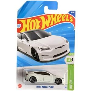 Hot Wheels Tesla Model S Plaid [White], HW EV 1/10, 9/250, 1:64 Scale Diecast Car