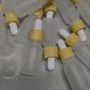 Patelai 46 Pcs 10 ml/ 0.33 oz Frosted Glass Dropper Bottles White Essential Oil Bottles with Eye Dropper and Bamboo Lids Perfume Sample Essence Liquid Cosmetic Containers and Funnels