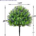 Artificial Boxwood Topiary Ball Bush with Lavender Flower: Set of 2 Faux Greenery Shrubs with Ground Spike, 22 Fake Boxwood Plants for Outdoor, Indoor, Patio, Garden Decor