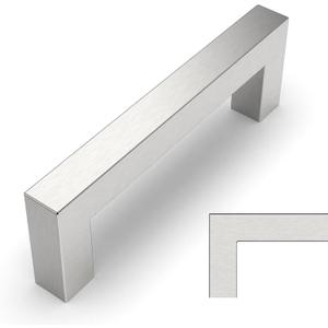 Amerdeco 10 Pack Brushed Satin Nickel Cabinet Pulls 3 Inch(76mm) Hole Centers Kitchen Cabinet Handles Cabinet Hardware Cupboard Handles Square Drawer Pulls 6003