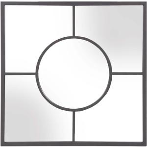 HomeRoots 24" Graphite Square Metal Framed Accent Mirror
